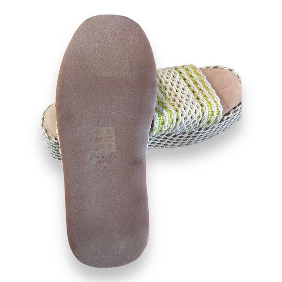 New Rag & Bone Logan Platform Slide Crochet Platform Sandal Slides Size 8.5 US - Picture 9 of 10